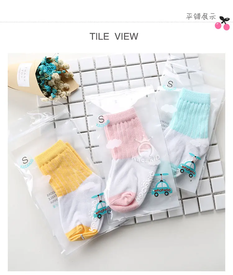 Kacakid 2024 New Stripe Color Patchwork Non Slip Boys Girls Cotton Socks Cheap Stuff Meias Infantil Kids Socks 0-4 Years 11