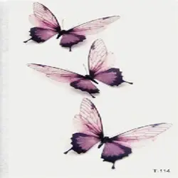 Красочные Временные татуировки наклейки боди-арт водостойкая бабочка