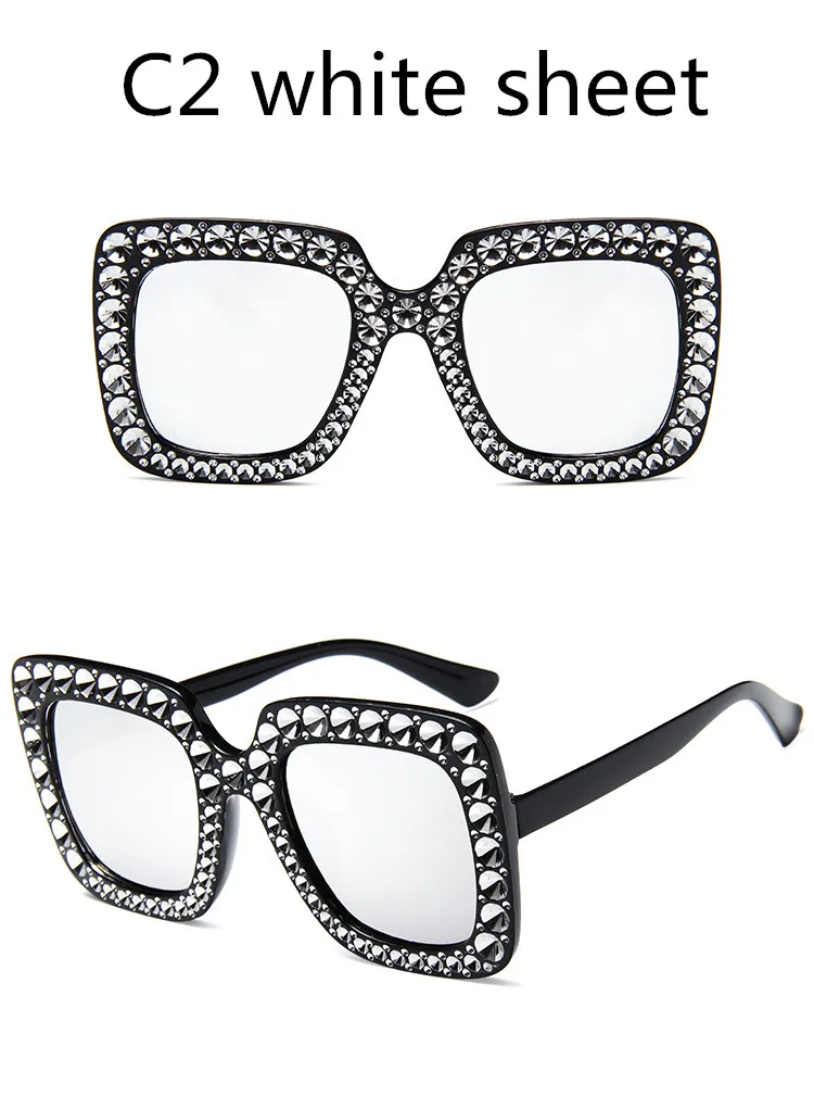 ASUOP2018 International Brand Sunglasses Ladies Crystal Multicolor Mirror Retro All Star Glasses Women Black Gray Hue Sunglasses (8)