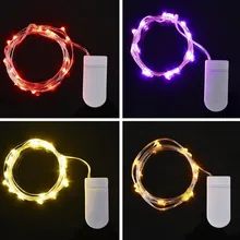 2 м 20 светодиодный s струнный микро-мини-светильник на батарейках, Медный Серебряный провод, Звездный светодиодный светильник на Рождество, Хэллоуин, украшение 10 шт