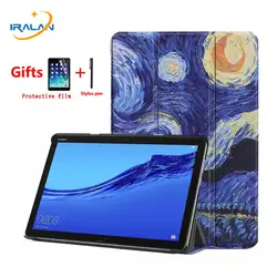 С принтом из искусственной кожи чехол для huawei MediaPad M5 lite 10 BAH2-W19/L09/W09 Tablet shell для huawei MediaPad M5 lite 10 чехол + 3 в 1