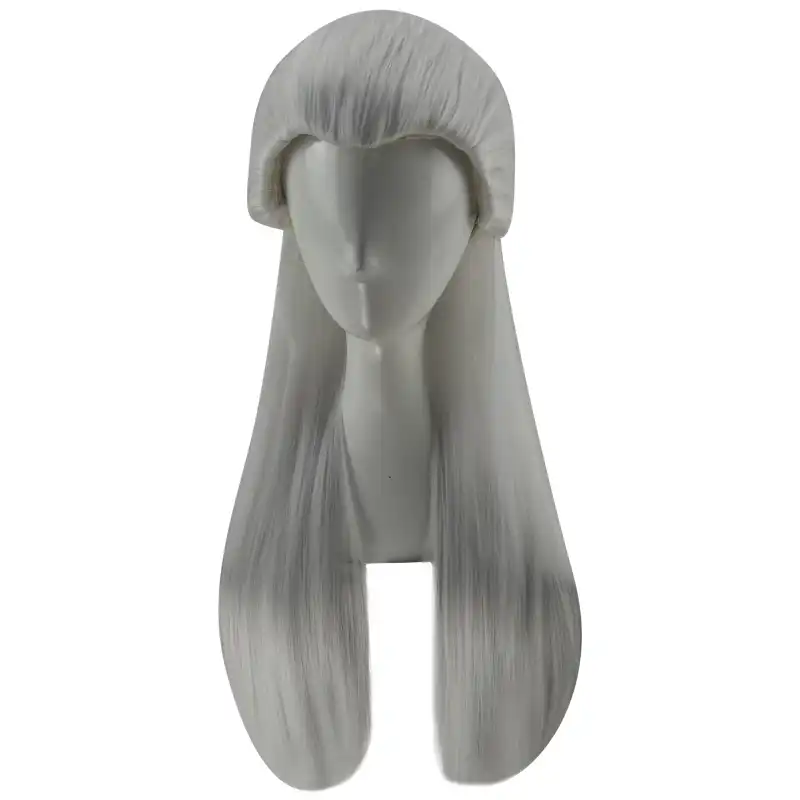 Peluca De Pelo Largo Marrón Con Trenza Blanco Vestido de Disfraz Medieval gótico para adultos