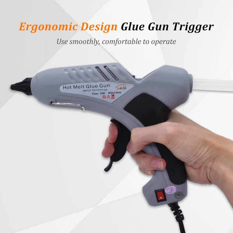 Car Universal Hot Melt Glue Gun 25W 100W 12v Safe DC Cigarette Lighter Plug Decoration Dent Repair PDR Tool Set 11mm Glue Sticks