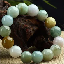 Класс естественным Бирма красочные/жадеит Smooth 12 мм Бусины строка браслет