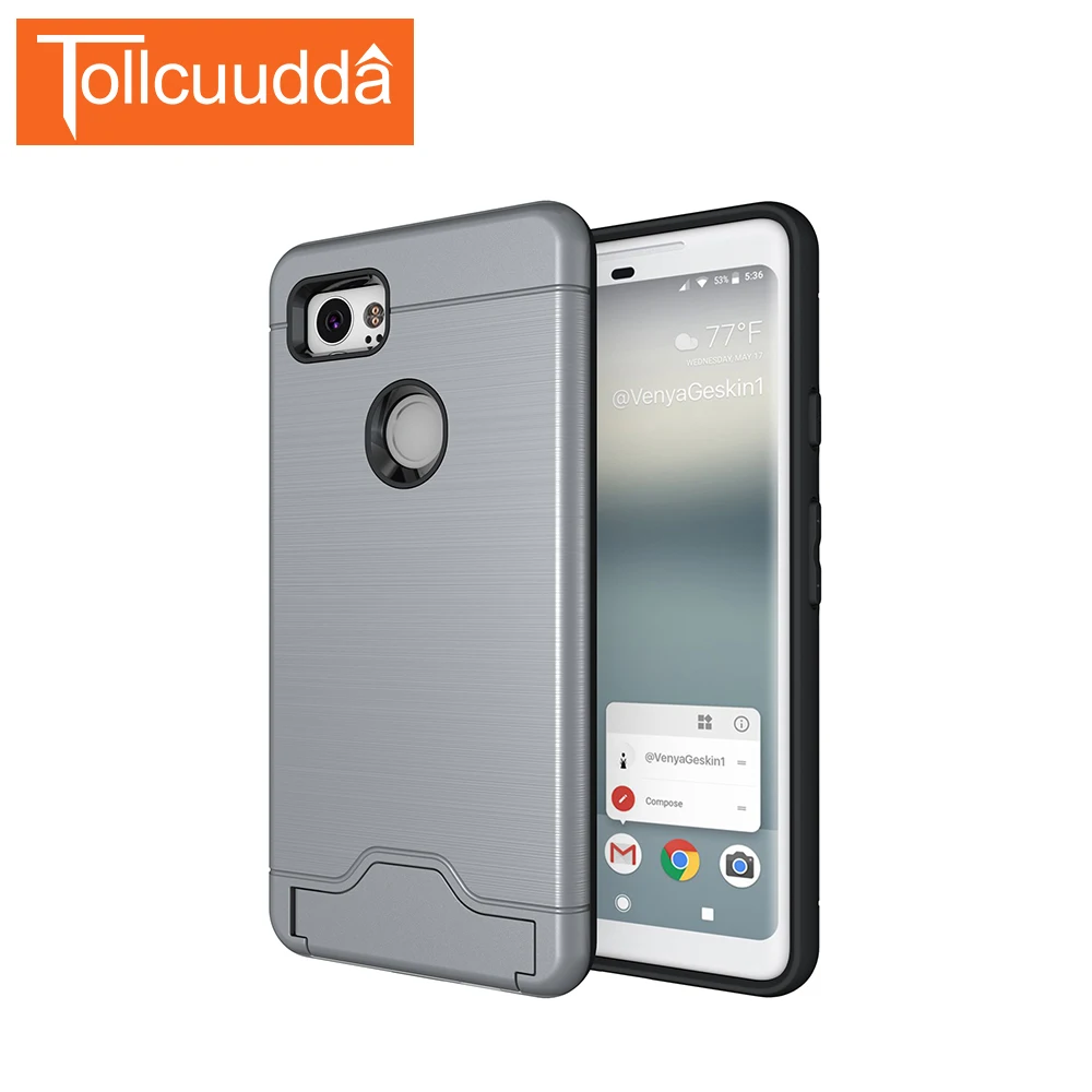 Tollcuudda для Google Pixel 2XL случае ТПУ &amp PC простой Подставки крышка с карты pocketand Чехол |