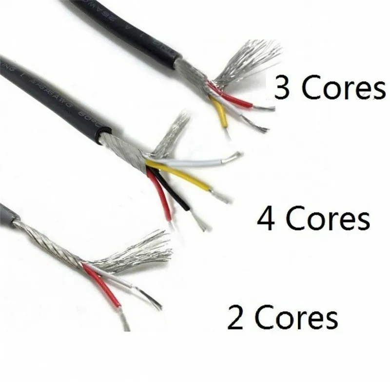 1M UL 2547 2 Core 24/26/28 AWG Copper Wire Shielded Audio Headphone