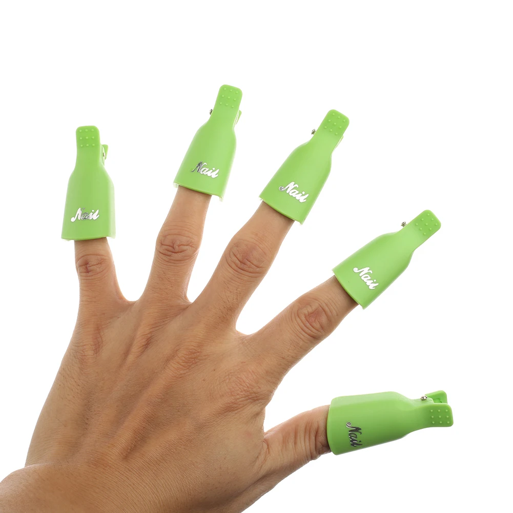 10Pcs Practical Plastic Acrylic Nail Art Soak Off Clip Cap UV Gel Polish Remover Pack Tool Beauty& Health