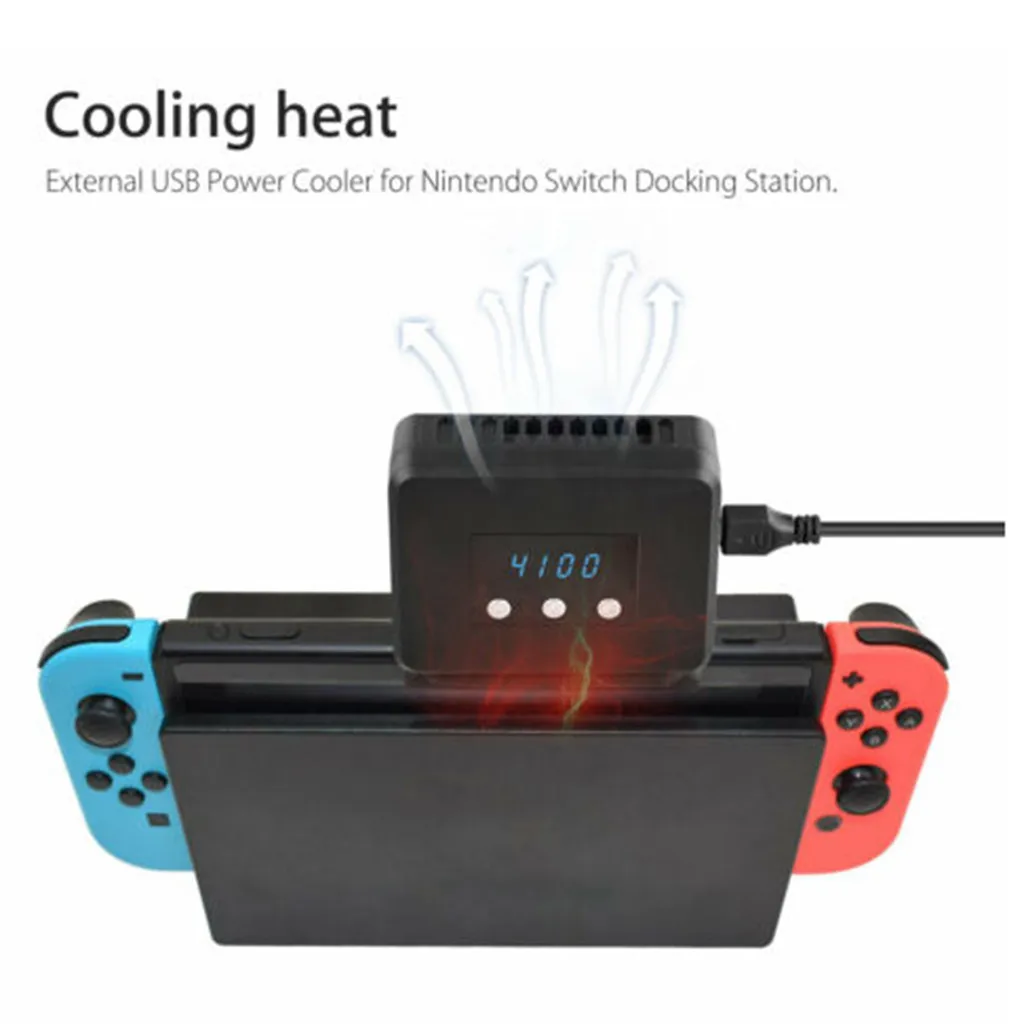 Радиатор основание охлаждающий вентилятор с температурным дисплеем для переключателя теплоотвода Тип Цифровой дисплей кулер для nintendo Switch