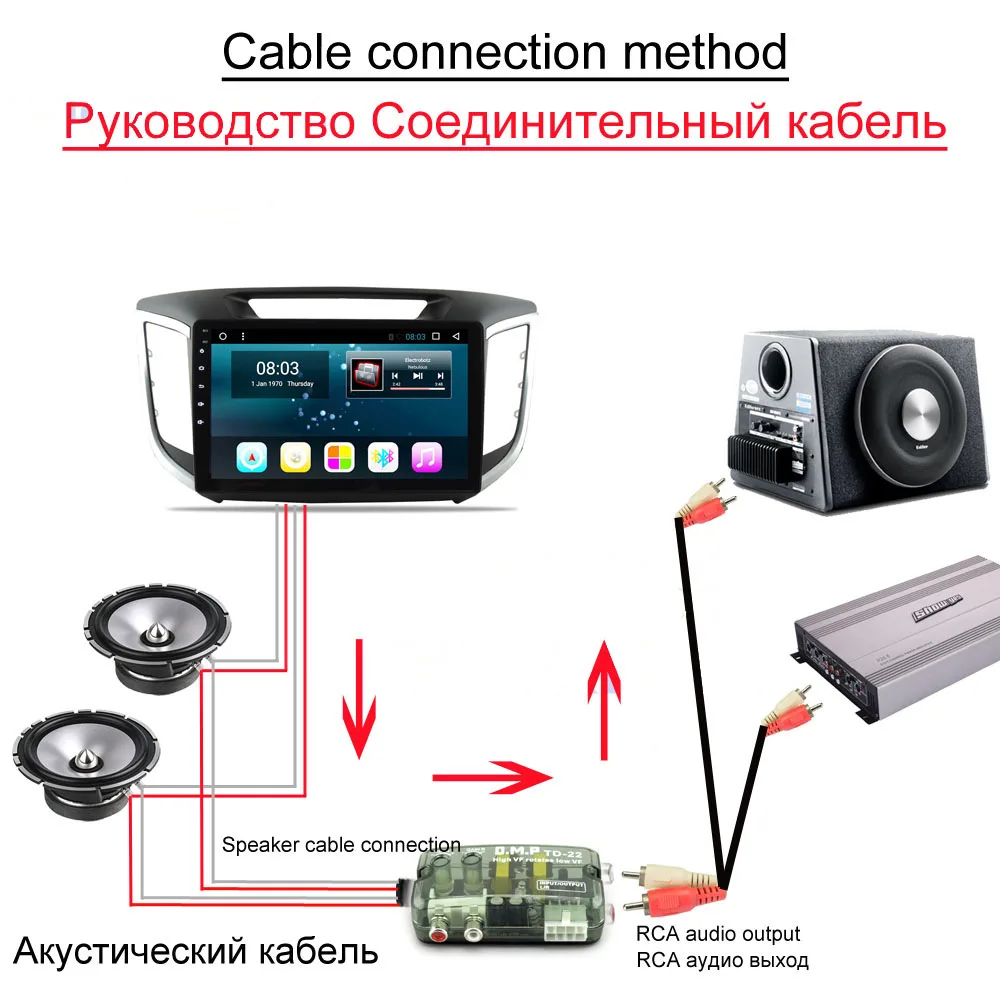 12V Universal RCA Line Car Subwoofer Stero Radio Converters Speakers High To Low Car Audio Amplifier Impedance Converter