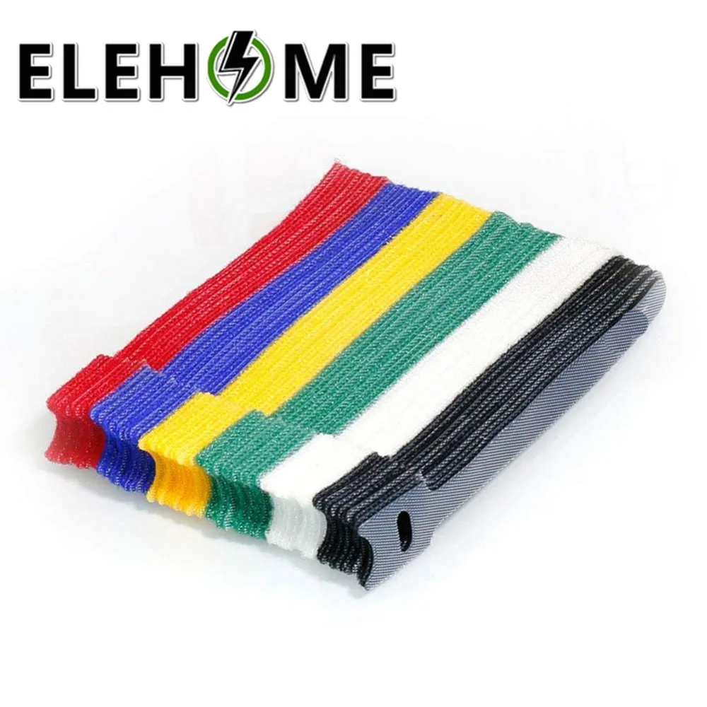 

120pcs Reusable Fastening Cable Ties Microfiber Cloth 4.5-Inch Cable Strap Hook and Loop Multicolor XF30