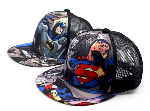 Корейская сетчатая Кепка Супермена, детская бейсболка в стиле хип-хоп, летняя солнцезащитная Кепка, бейсболки эластичные для мальчиков и девочек, кепка s