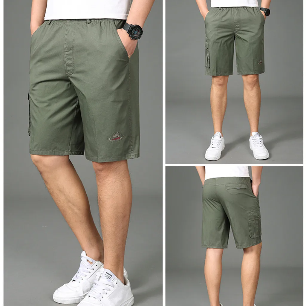 mens cargo shorts with elastic waistband