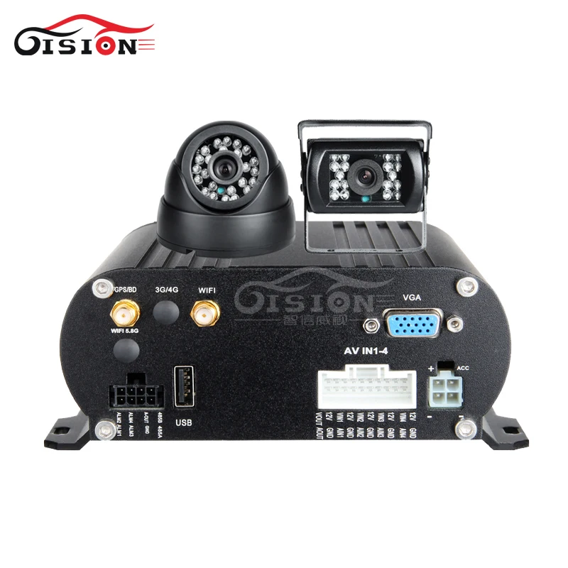 7 بوصة رصد سيارة + 2 قطع ليلة الرؤية كاميرا 2.0mp + 4ch wifi gps الصعب سيارة dvr أطقم القرص hdd mdvr حلقة تسجيل i/o إنذار حقيقي الوقت
