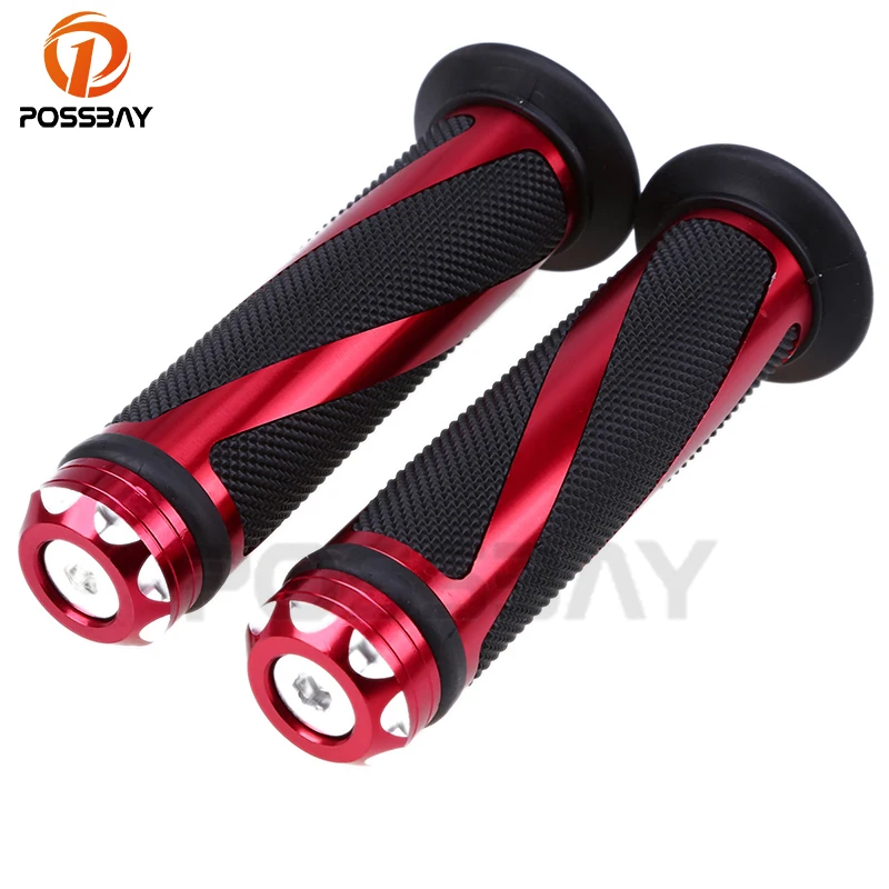

POSSBAY 7/8'' 22MM CNC Universal Motorcycle Handlebar Grips Hand Grips Motocross Heated Grips Pit Bike For Honda Shadow Harley