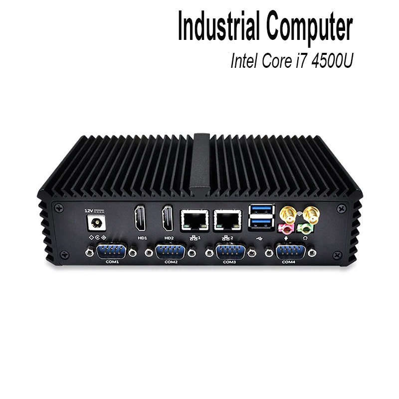 Barebone Mini PC i7 x86 безвентиляторный Win10 с Процессор Haswell i7-4500u 2 * intel i211at HDMI 6 COM pfsense Firewall