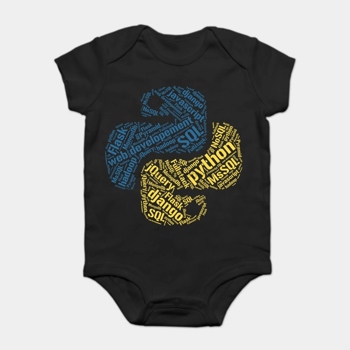 

Baby Onesie Baby Bodysuits kid t shirt Fashion Cool Funny Python Programmer & Hoodie Customized Printed