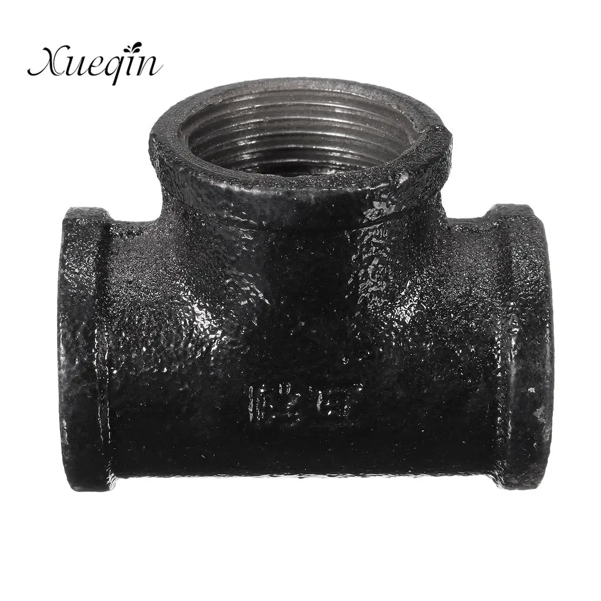 

xueqin Practical 3/4'' Black 3-Way Malleable Iron Threaded Cross Pipe Plumbing Fitting Connector Home Pipe Hardware