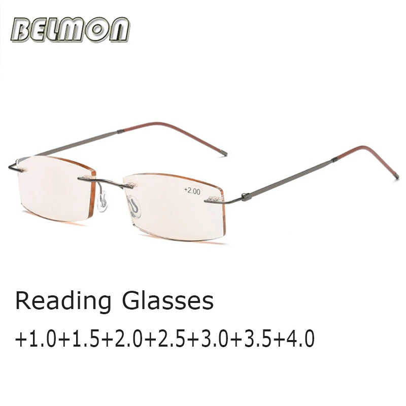 Без оправы ультра-легкие очки для чтения Для мужчин Для женщин дальнозоркостью очки для мужчин женские очки+ 1,0+ 1,5+ 2,0+ 2,5+ 3,0+ 3,5+ 4,0 RS804