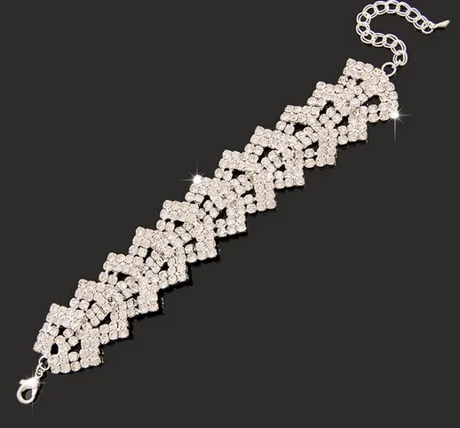 elegant Bridal Jewelry Wedding party Accessories Bridal Bling font b Bracelet b font Wrist Band Jb086