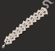 elegant Bridal Jewelry Wedding party Accessories Bridal Bling Bracelet Wrist Band Jb086