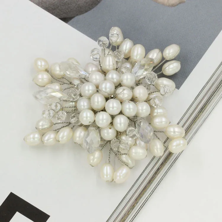 

Free shipping Free shipping Fashion accessories natural pearl knitted technology quality elegant summer elegant brooch