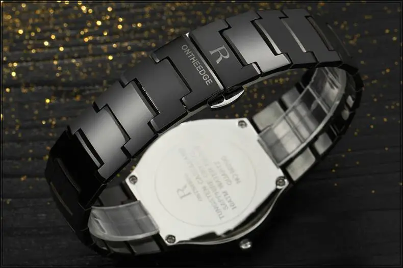 Роскошные золотые мужские кварцевые часы из вольфрамовой стали бренд ontheedge мужские часы водонепроницаемые деловые мужские наручные часы с бриллиантами