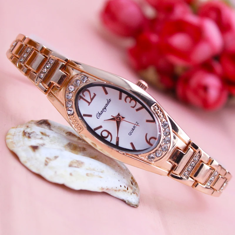 Montre de Luxe avec Bracelet en Acier Inoxydable pour Femme, Accessoire Luxueux, en Or Rose, Diamant, 600, Décontracté, pour Amoureux, 2023