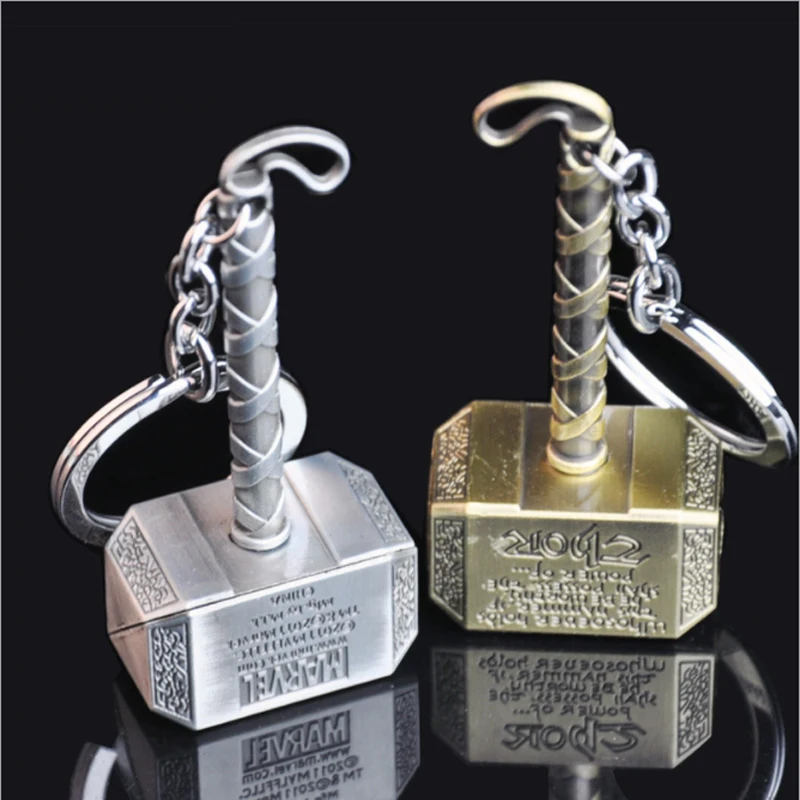 

Marvel Keychain Thor Hammer Metal Anime Keychains Iron man Thanos Weapon Keyring Key Gift ToysAvengers Captain America Shield