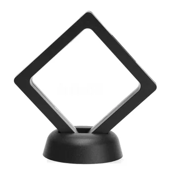 

Square 3D Albums Floating Frame Holder Coin Box Jewelry Display Show Case, 9X9cm (With Base)