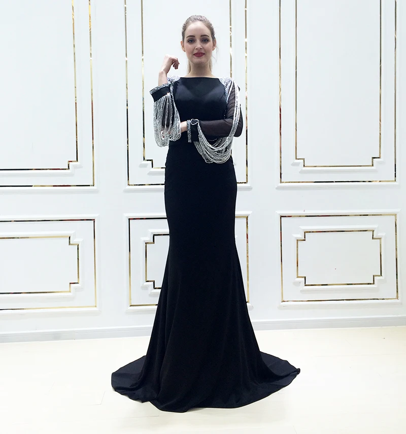 black dress with chains