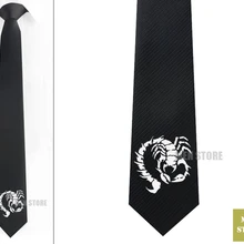 Стильный символ скорпиона Мужской Жаккардовый тканый тонкий узкий 2," галстук 6 см Галстук Свадебная вечеринка галстук для жениха запонки LK012M