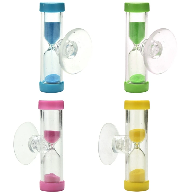 

1PCS Color Random Mini 3 Minutes Sandglass Hourglass Sand Clock Timer Ampulheta For Tooth Brushing Shower Timer Suction Cup