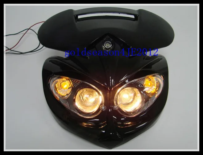 

Black Motorcycle Head Light Dual Sport for Ducati Street Fighter Dirtbike Custom KTM F4i ZX6R NINJA CBR Buell XR CRF DRZ KLX