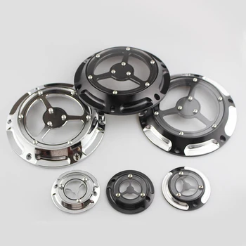 

Motorcycle Derby Cover Timing Timer Cover Black Chrome for Harley Davidson Dyna Softail Touring Road King Street Glide FLHTC