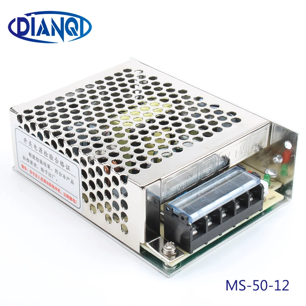 

DIANQI power supply 12V 50W power suply 50W 12V 4.2A mini size din led ac dc converter ms-50-12
