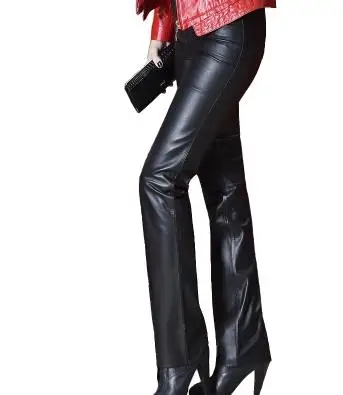 women's boot cut leather pants