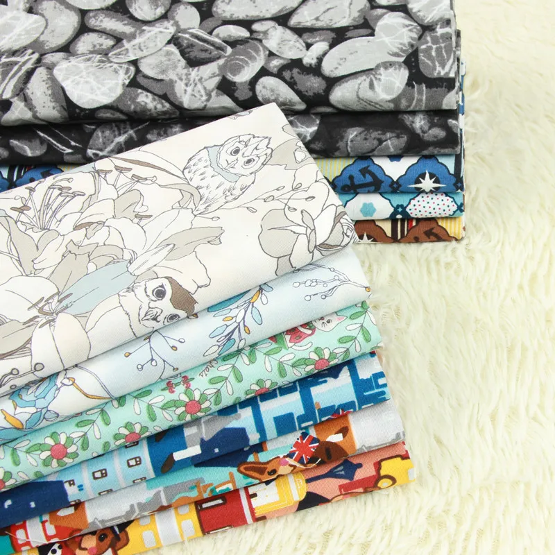 

Cotton Quilting Fabric For Home Decoration DIY Needlework Crafts Cloth Sewing Patchwork Fabric Half yard owl animal 45*110cm D30