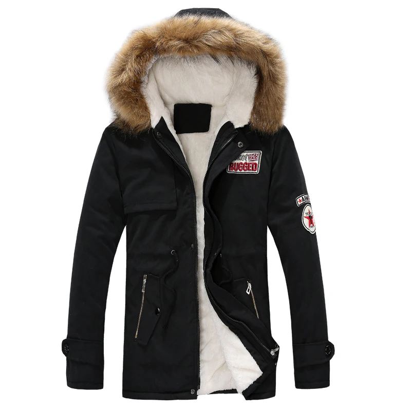 

2017 new arrival men's thick warm winter down coat fur collar army green men parka big yards long cotton coat jacket parka men