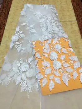 

White color African Lace Fabric,High Quality African Cord Lace 2017 nigerian lace Guipure Embroidery Wedding /party dress FL1748