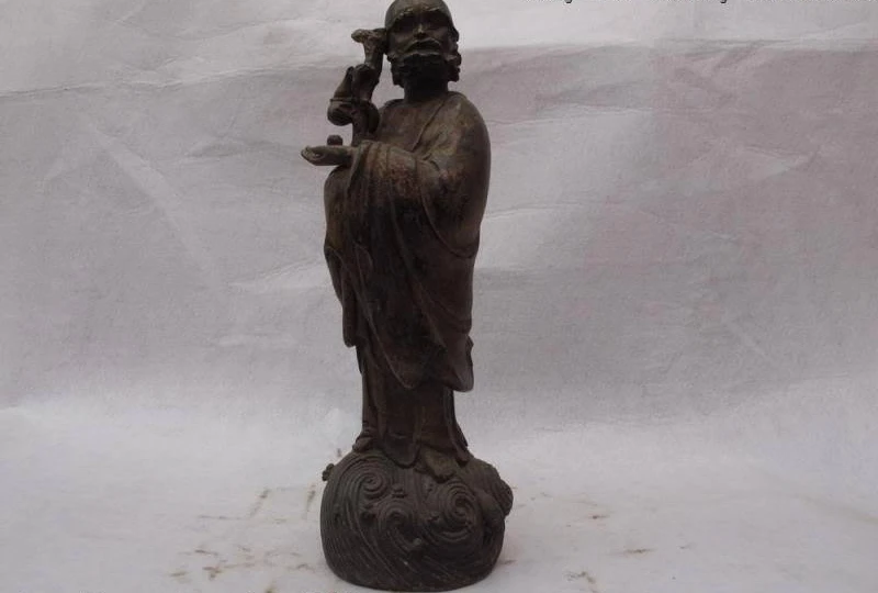 

11 Tibetan Buddhism Bronze copper Monk Arhat Bodhidharma Dharma Buddha Statue