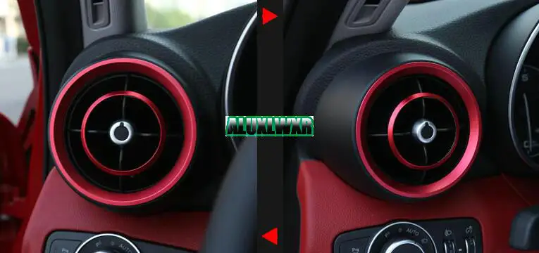 Автомобиль-Стайлинг красный Dashboard боковой Air Vent Выход Обложка отделка кольцо 4 шт. подходит для Alfa Romeo Giulia 2017 автомобиль Интимные аксессуары