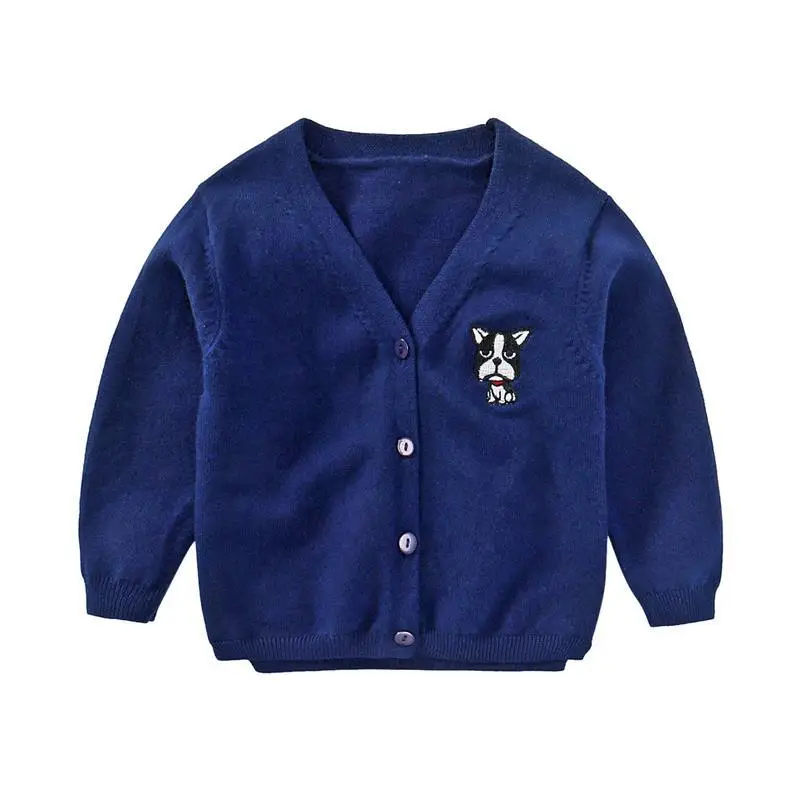 Cartoon Dog Knit Baby Sweater Long Sleeve V-Neck Children Sweater For Girls Fashion Kids Cardigan Autumn Children Clothing 2-6T (2)