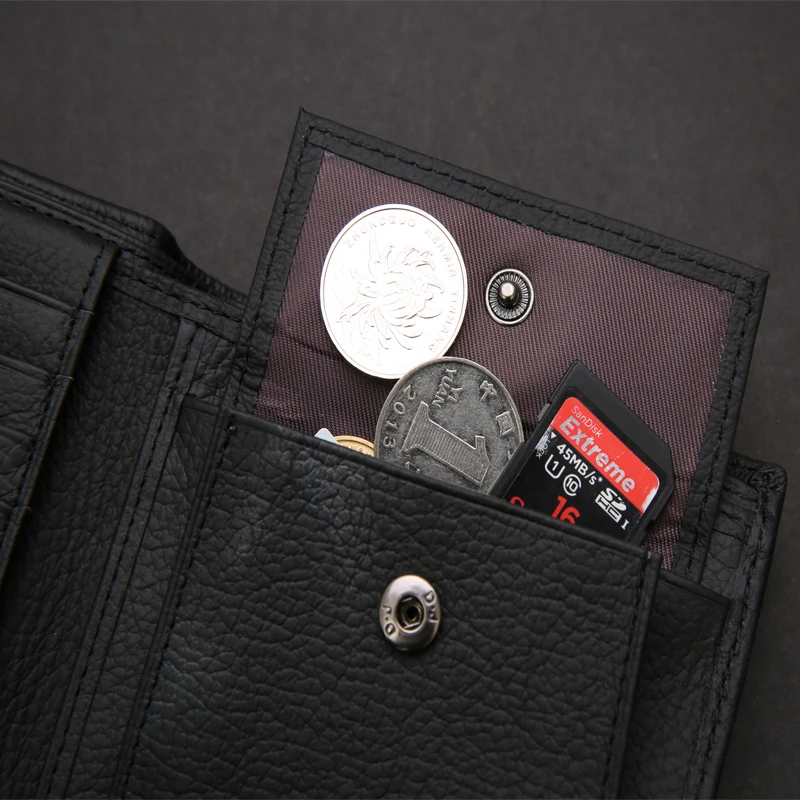 Роскошный кошелек из натуральной кожи, модный короткий двойной повседневный мужской кошелек, однотонные мужские кошельки с застежкой, карман для монет, кошельки, держатель для карт