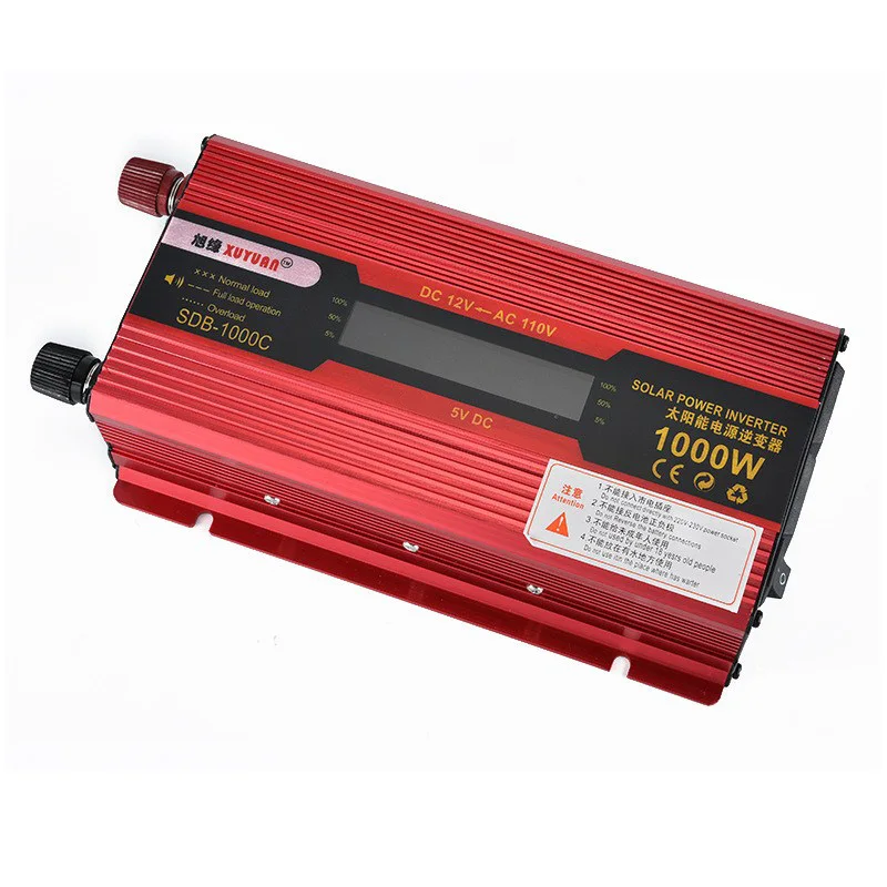 Portable Car Inverter 1000W Dual Socket USB Port Charger Veicular Car Power Inverter Grid Tie Inversor Converter 1224v For US (2)