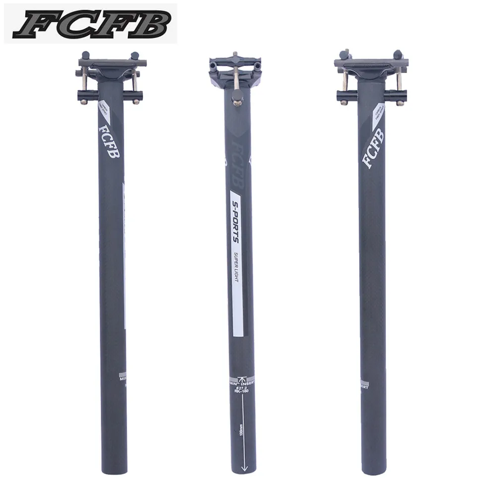 New Super Fcfb Carbon Bicycle Seatpost Mtb Road Bike Seat Post 0mm Black Bike Seat Tube 27.2/30.