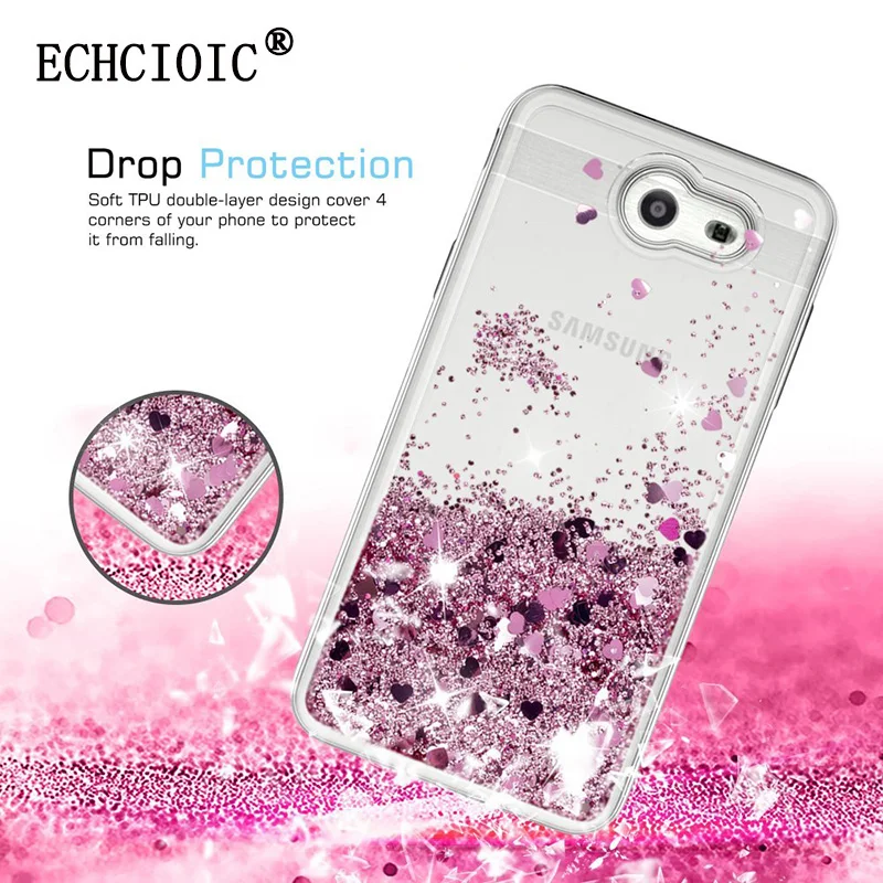 

US Version For Samsung Galaxy J3 Prime / J3 Emerge / J3 2017 / J3 Luna Pro Liquid Quicksand Bling Cute Soft TPU Silicone Cases