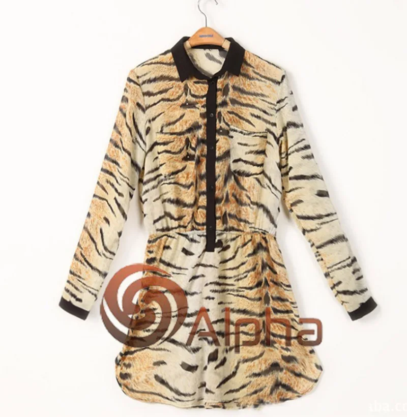 leopard print button up dress
