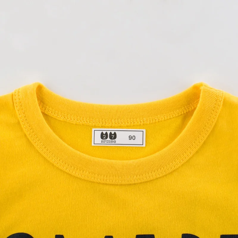 COOTELILI Fashion Letter Cotton Boys Girls T-Shirts Children Kids Cartoon Print T shirts Baby Child Tops Clothing Tee 90-140cm (2)