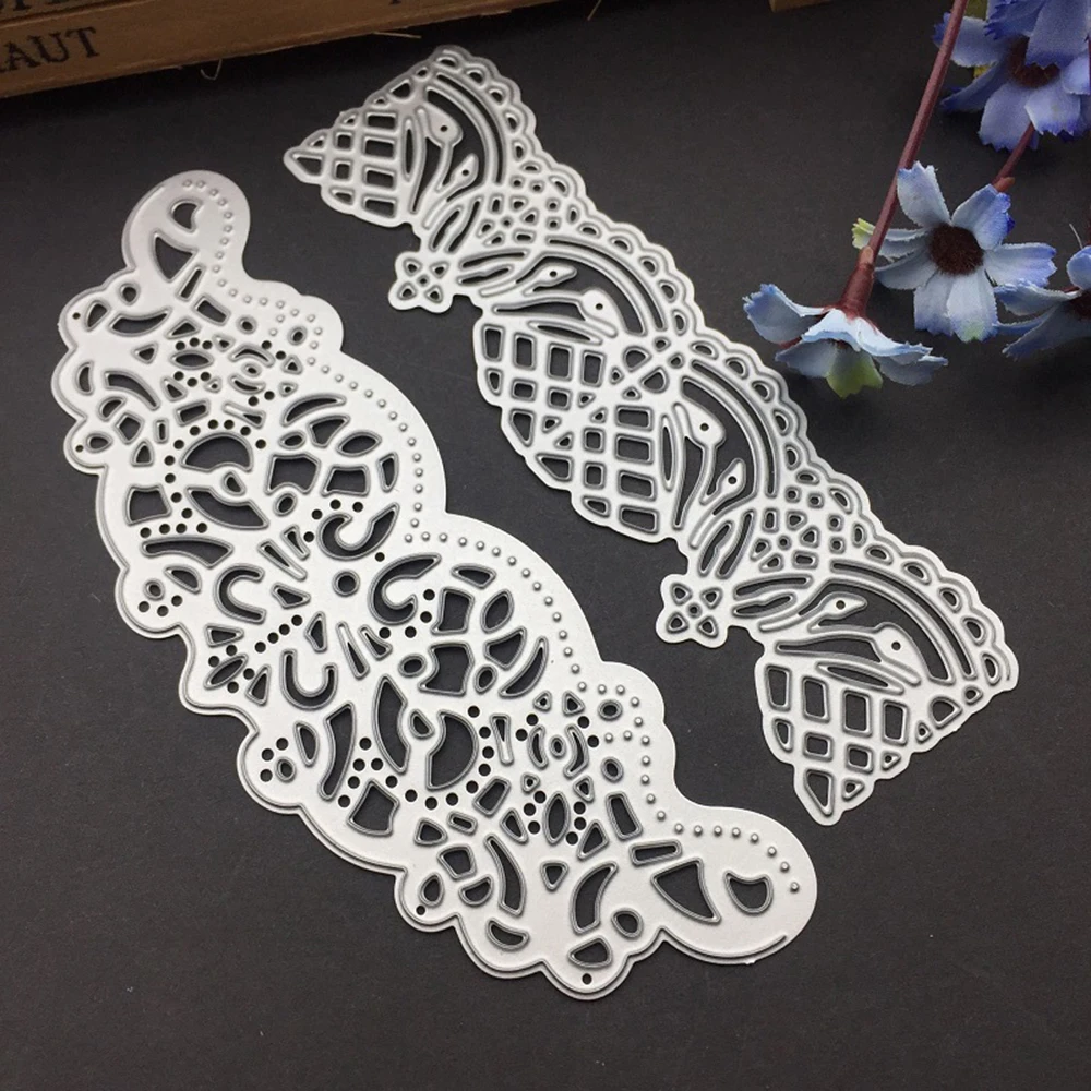

2 Pcs Lace Frame Adv-one Metal Cutting Dies Stencils For DIY Scrapbooking Embossing Paper Cards Photo Album Making Craft