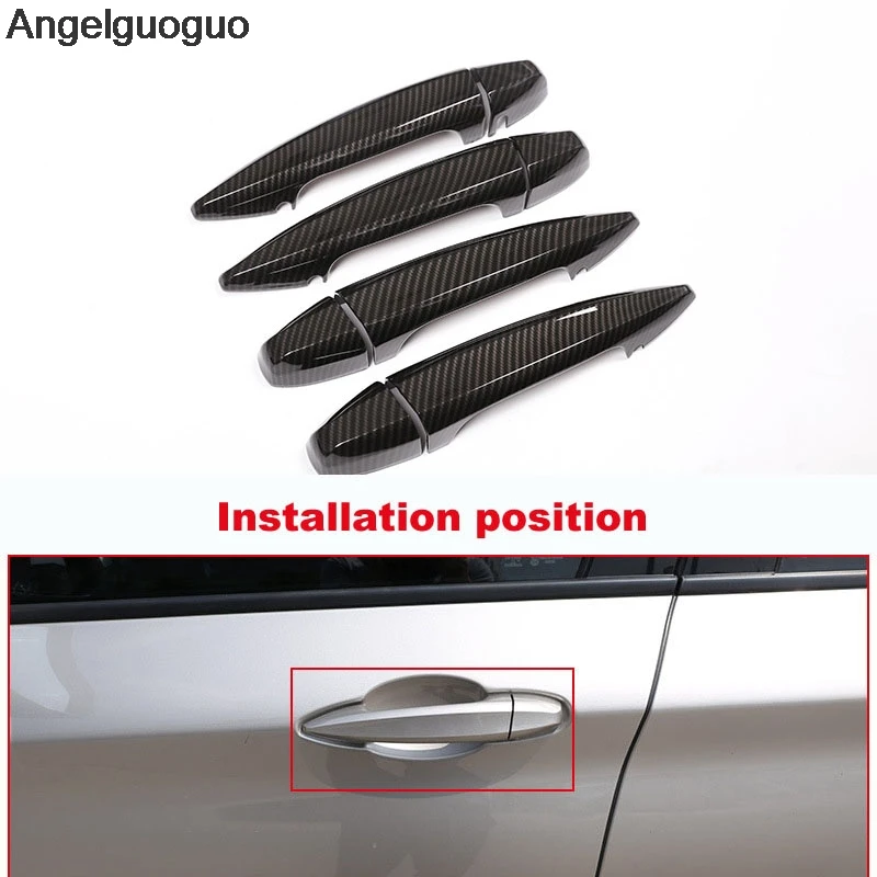 Car Carbon fiber ABS Door Handle Trim cover For BMW X1 F48 2016-2018/ 2 series 218i Gran Tourer F45 F46 2015-2017